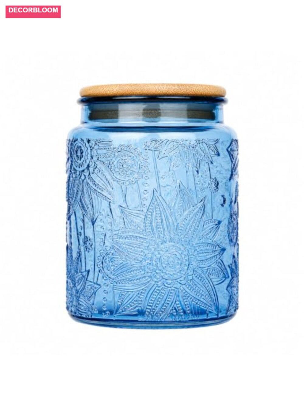 Vintage Glass Candy Jar Airtight Bamboo Lid Kitchen Storage Canister